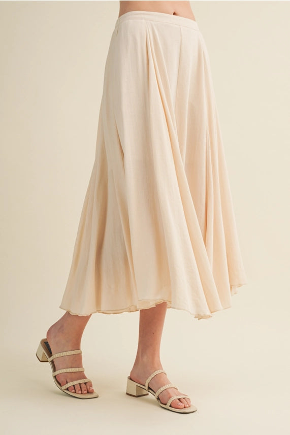 Mustard Seed A-Line Midi Skirt Vanilla