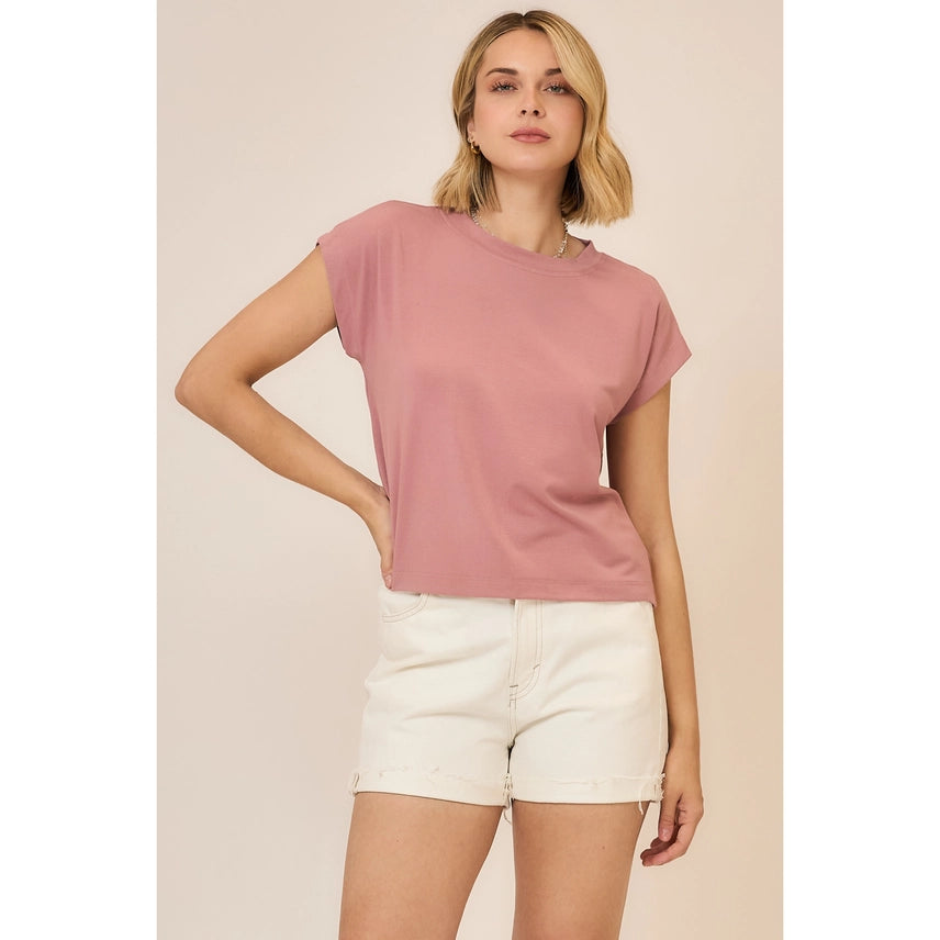 CC Drop Shoulder SS Top Mauve