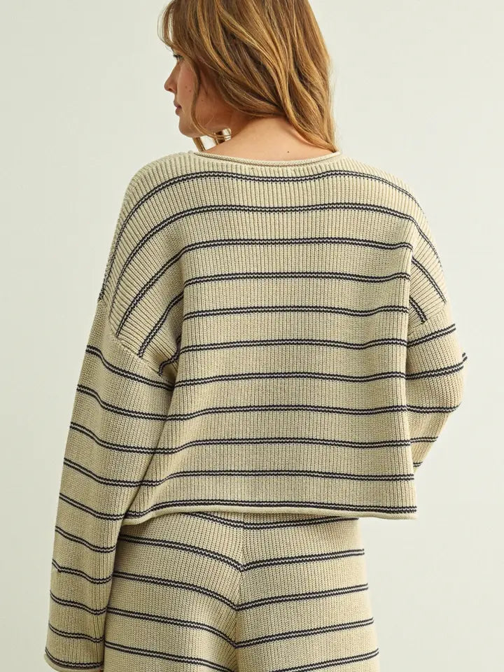 Miou Muse Stone/Blue Striped Sweater