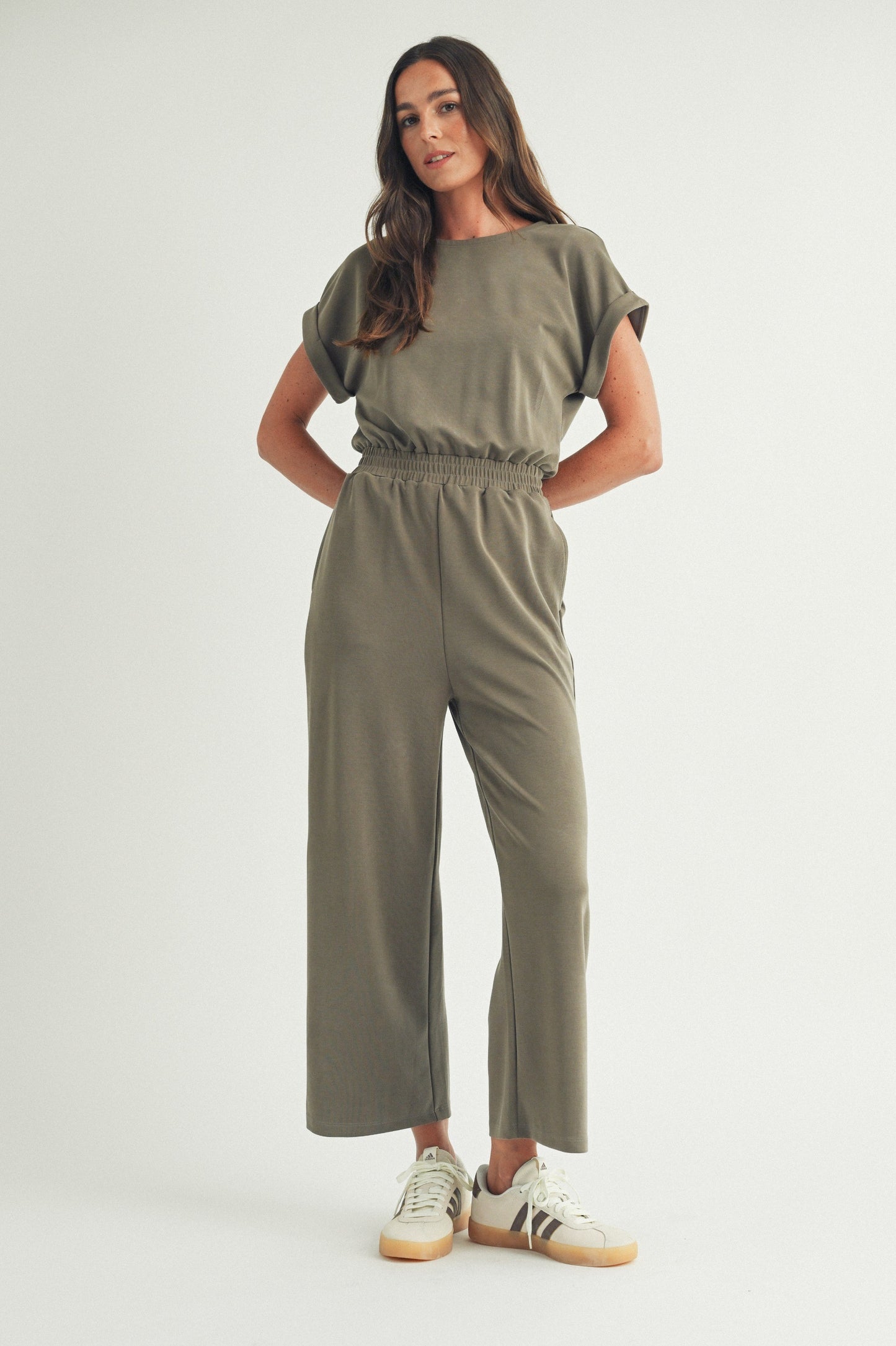 Elle Grey Mocha Buttery Soft Jumpsuit