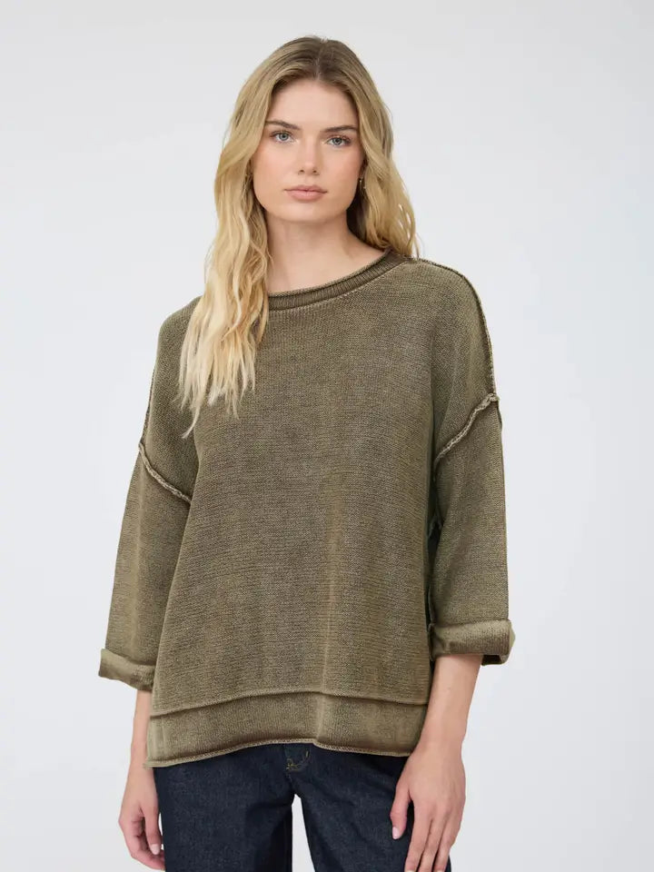 BP Mocha Inverted Seam Sweater