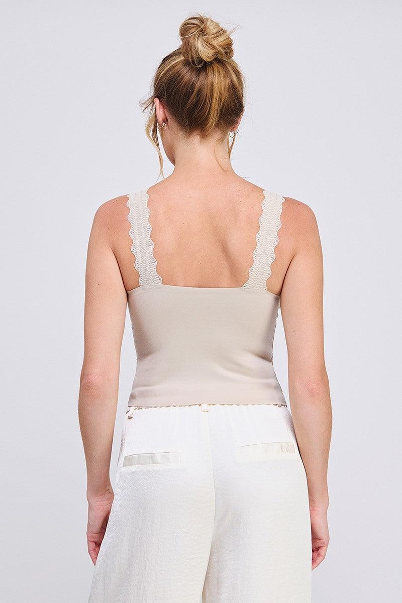 AR Oat Pointelle Knit Bralette Tank