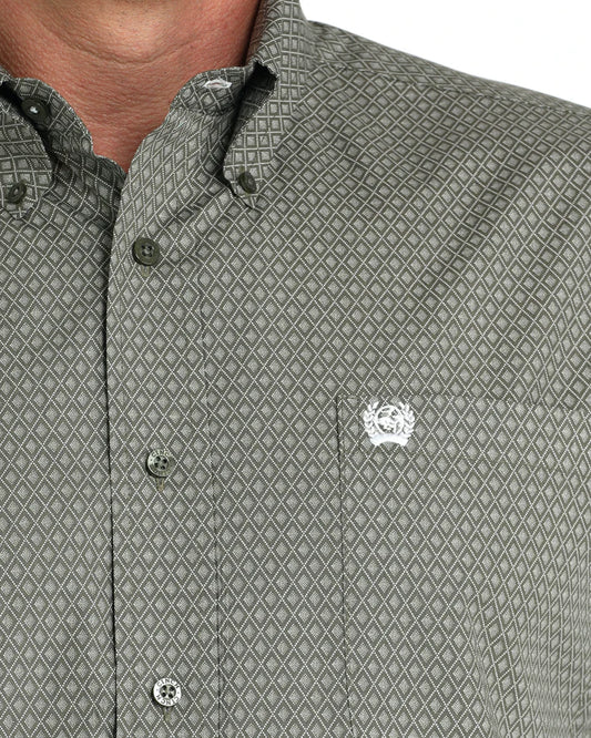 Cinch Olive Diamond Shirt