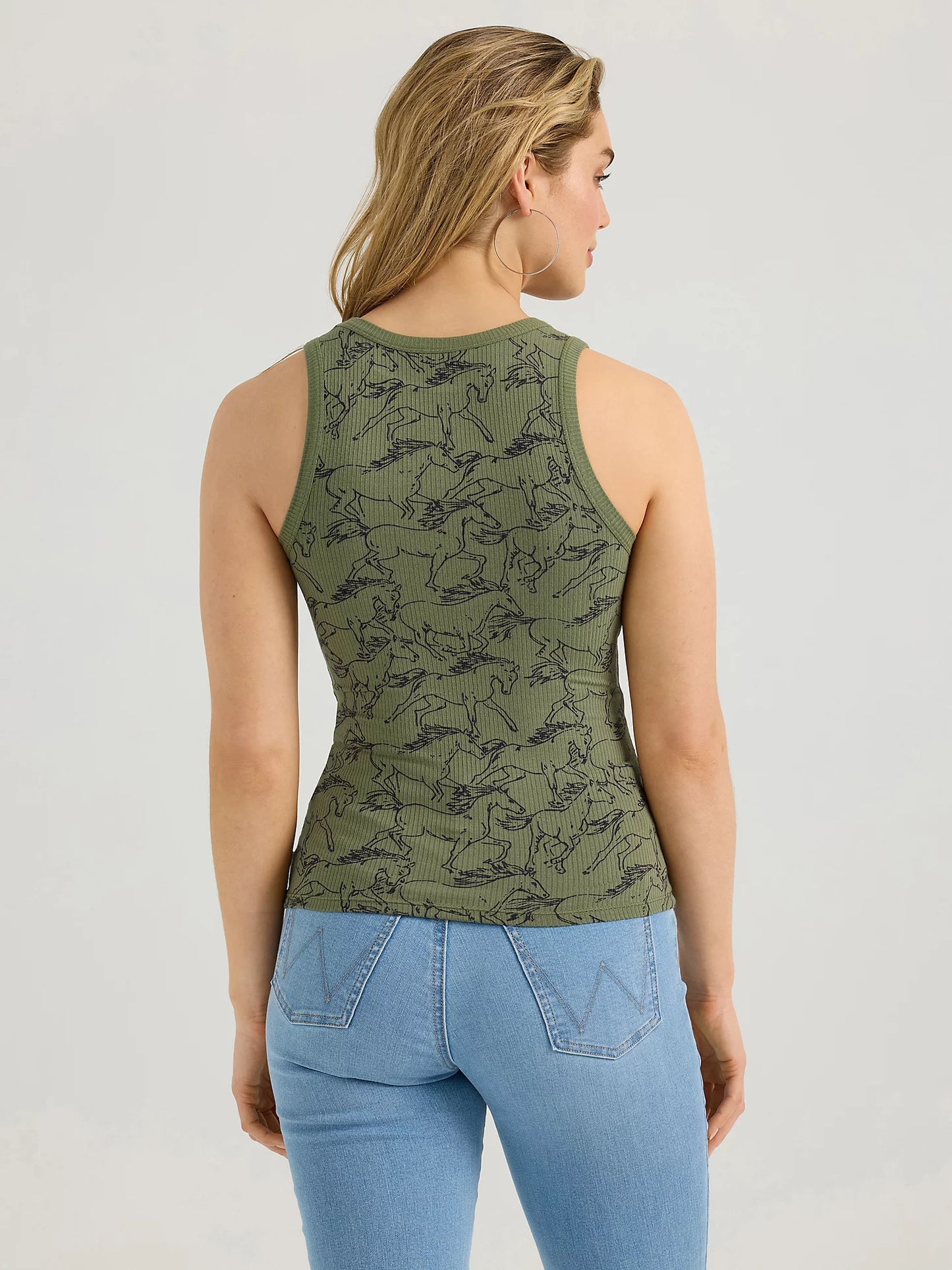 Wrangler Olive Horse Ribbed Tank