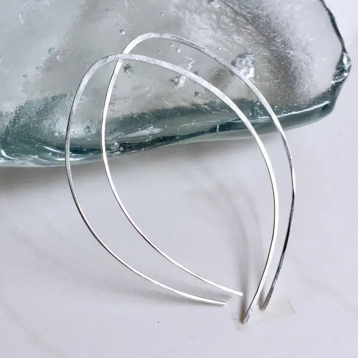 BBJ Modern Open Hoop Earrings Sterling Silver