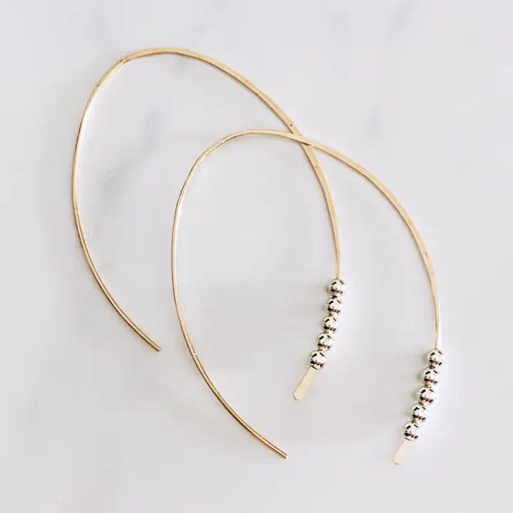 BBJ Open Hoop Mixed Metal Earrings