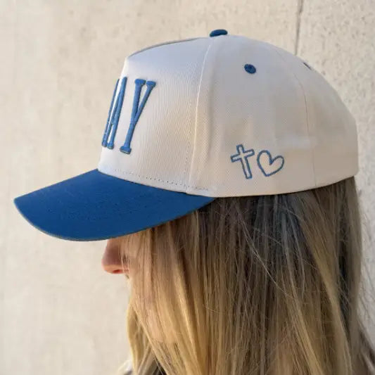 SS Vintage Pray Trucker Hat Blue