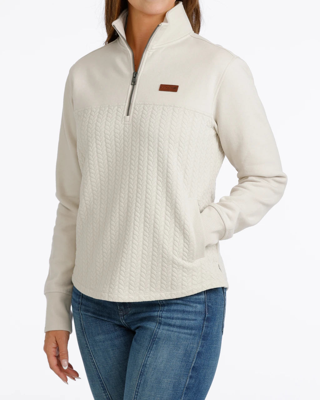Cinch Cream Quarter Zip Pullover