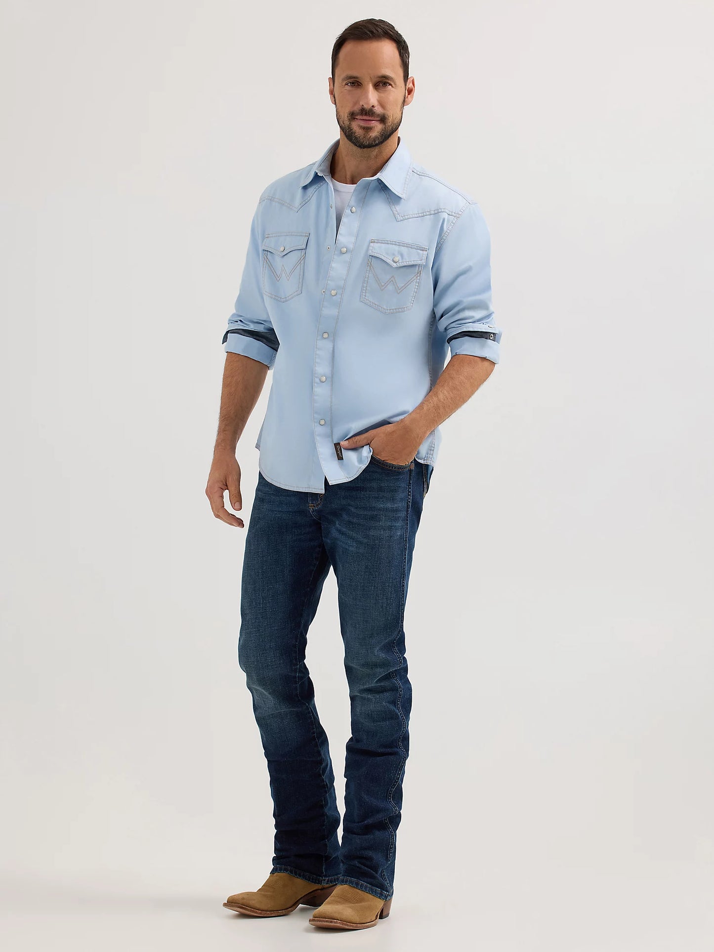 Wrangler Retro Snap Light Wash Shirt