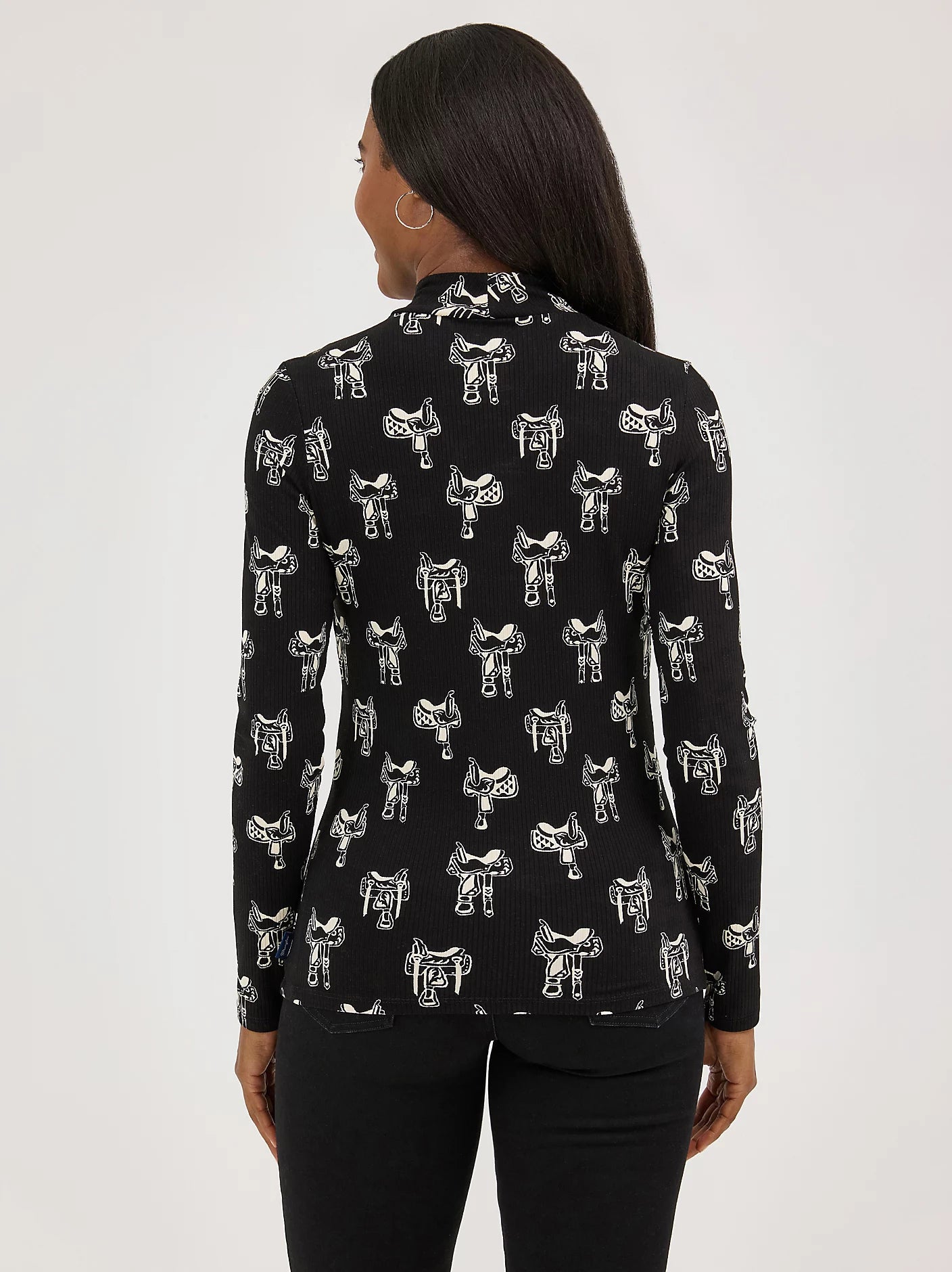 Wrangler Saddle Mock Neck Top