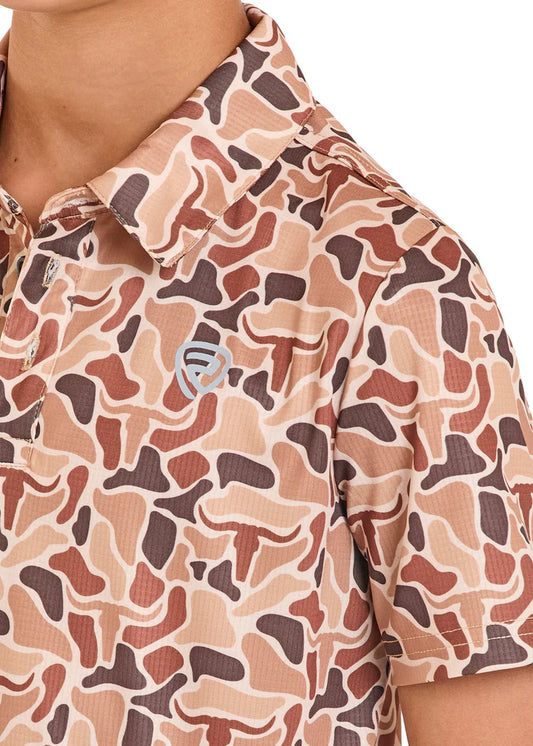 Rock&Roll Bulls Skull Camo Polo