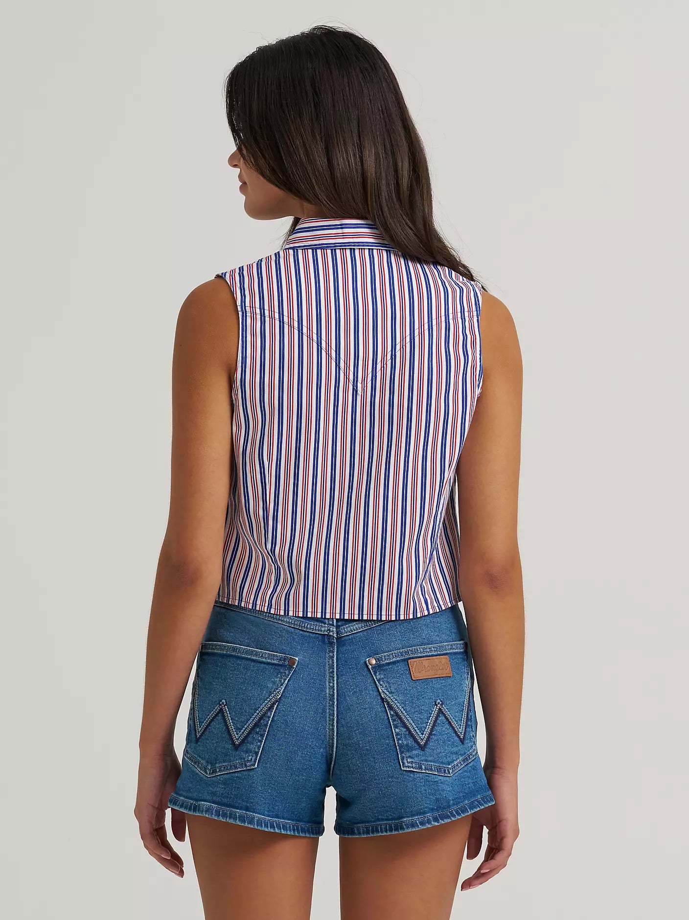 Wrangler Blue/Red Striped Snap Top - Petticoat Junction