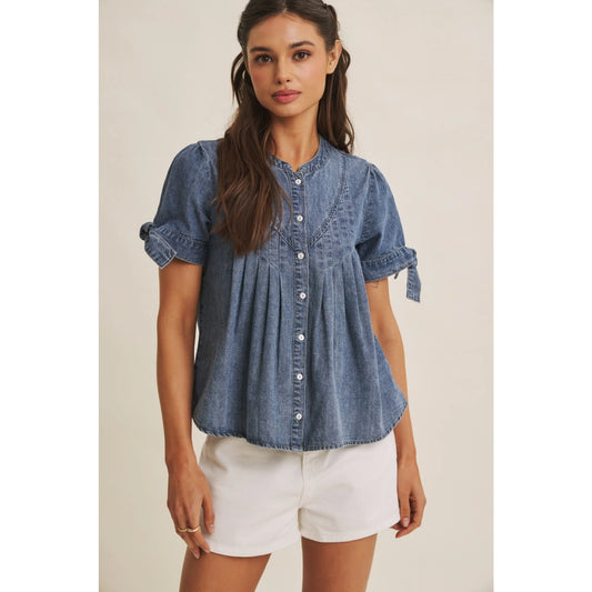 In February Pintuck Denim Shirt