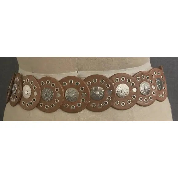 Dairi Tan Medium Leather Disc Belt