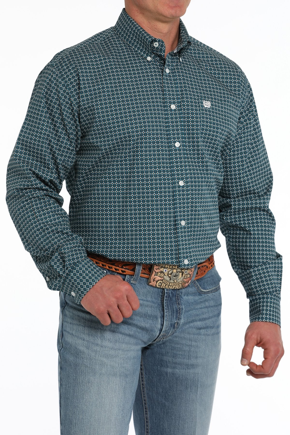 Cinch Teal Long Sleeve Shirt