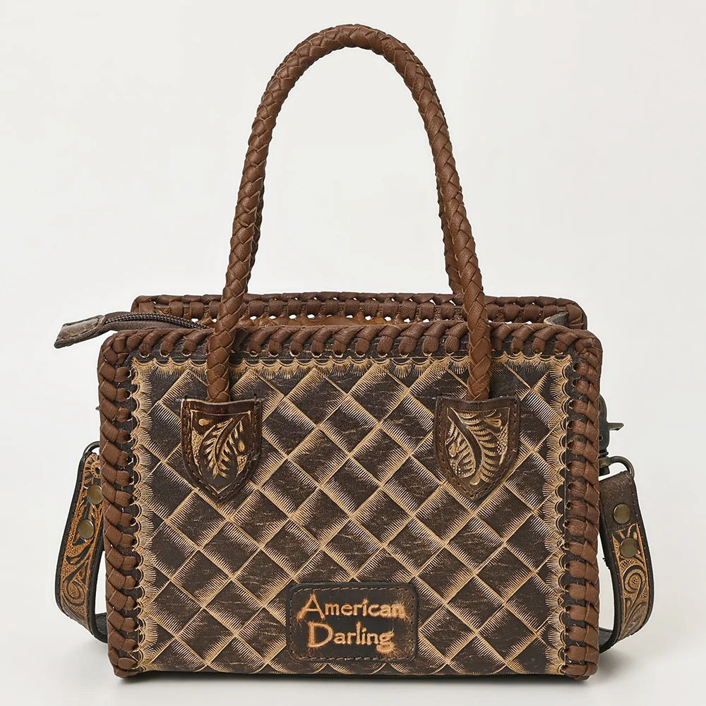 AD Hand Tooled Small Tote Bag