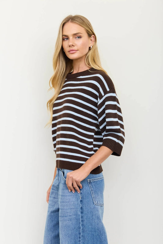 Workshop Brown/Blue Stripe Sweater