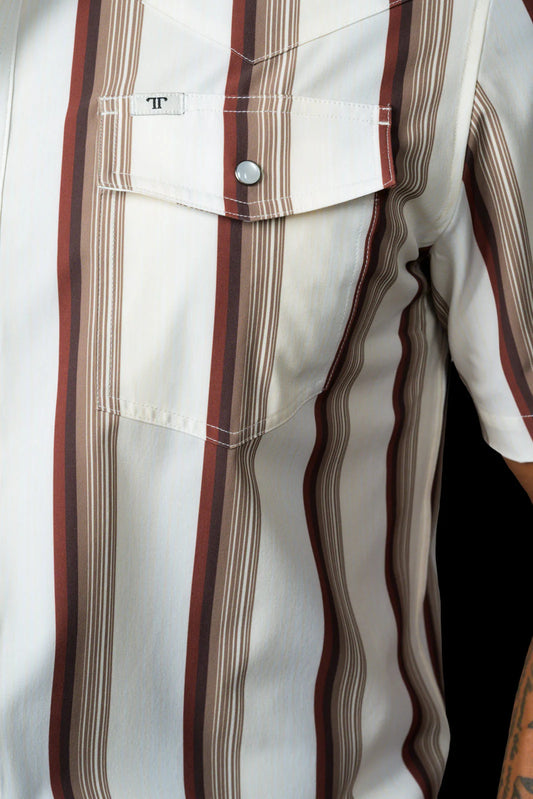 Ferrell Tristan Short Sleeve Snap Brown