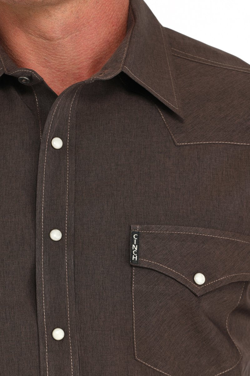 Cinch Modern Fit Western Snap Shirt Brown
