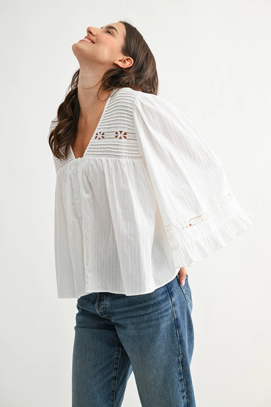 Cam White Cotton Blouse