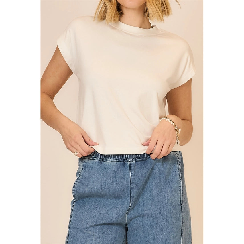 CC Drop Shoulder SS Top White