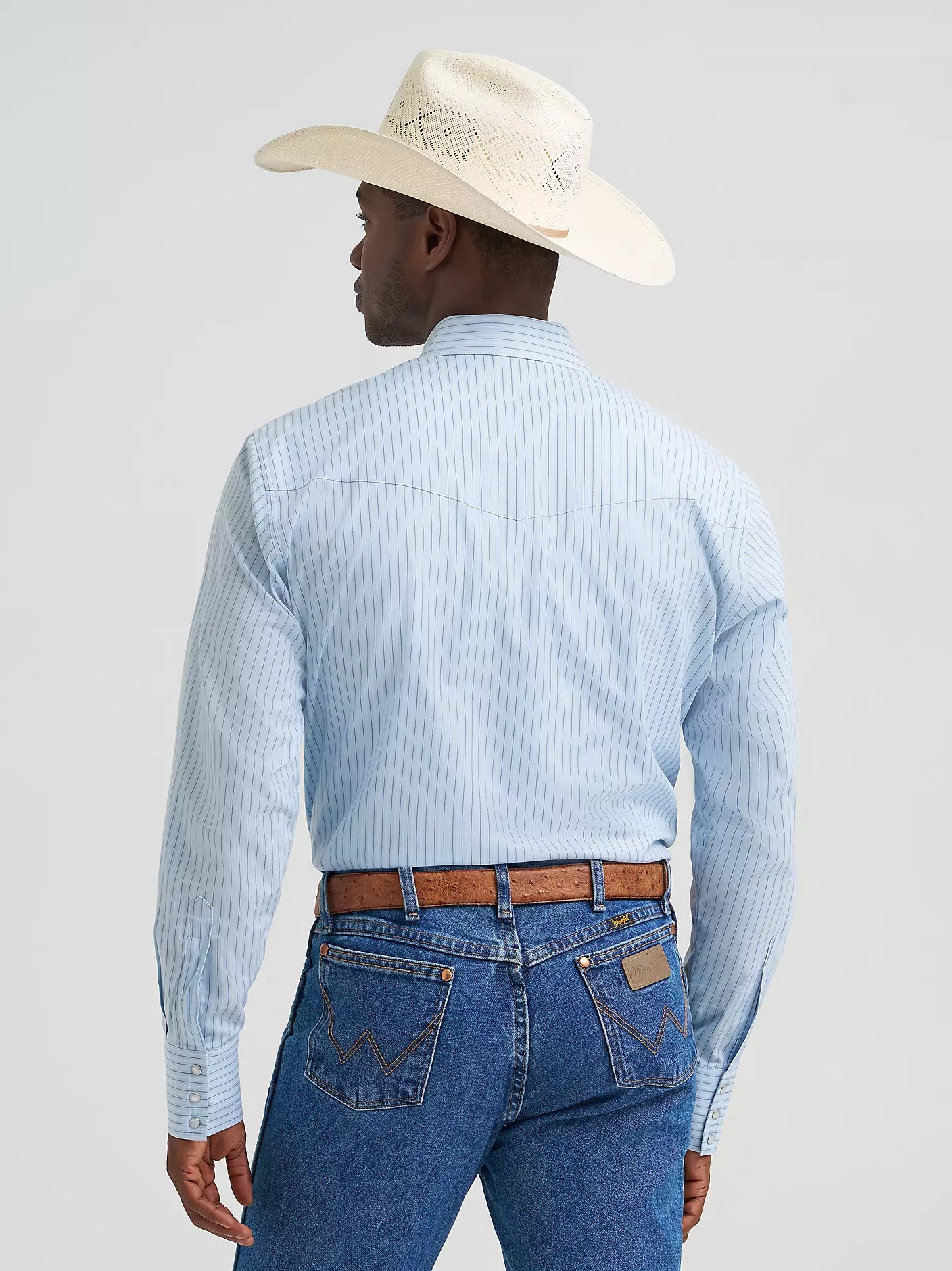Wrangler Wrinkle Free Blue Striped Shirt