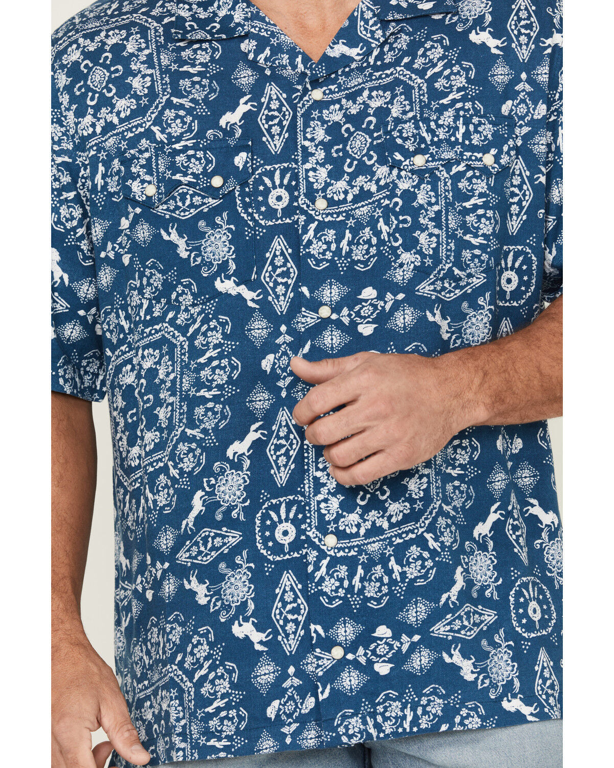 Wrangler Blue Western Print Shirt