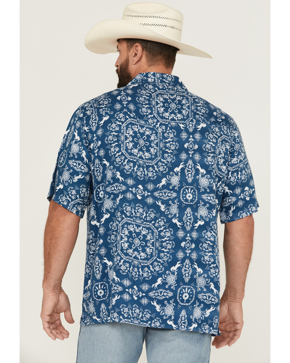Wrangler Blue Western Print Shirt