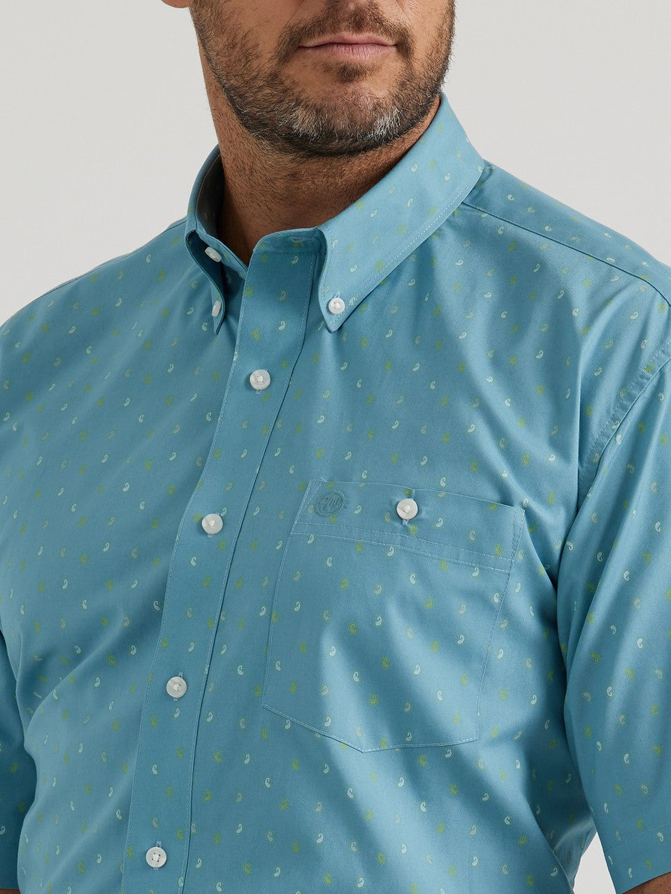 Wrangler Short Sleeve Blue Print Shirt
