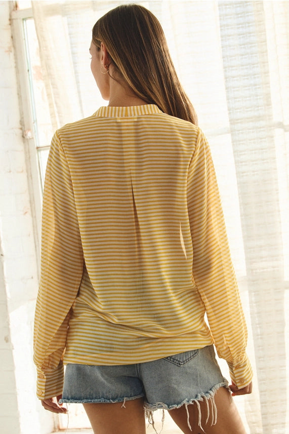 Oddi Yellow Stripe Blouse