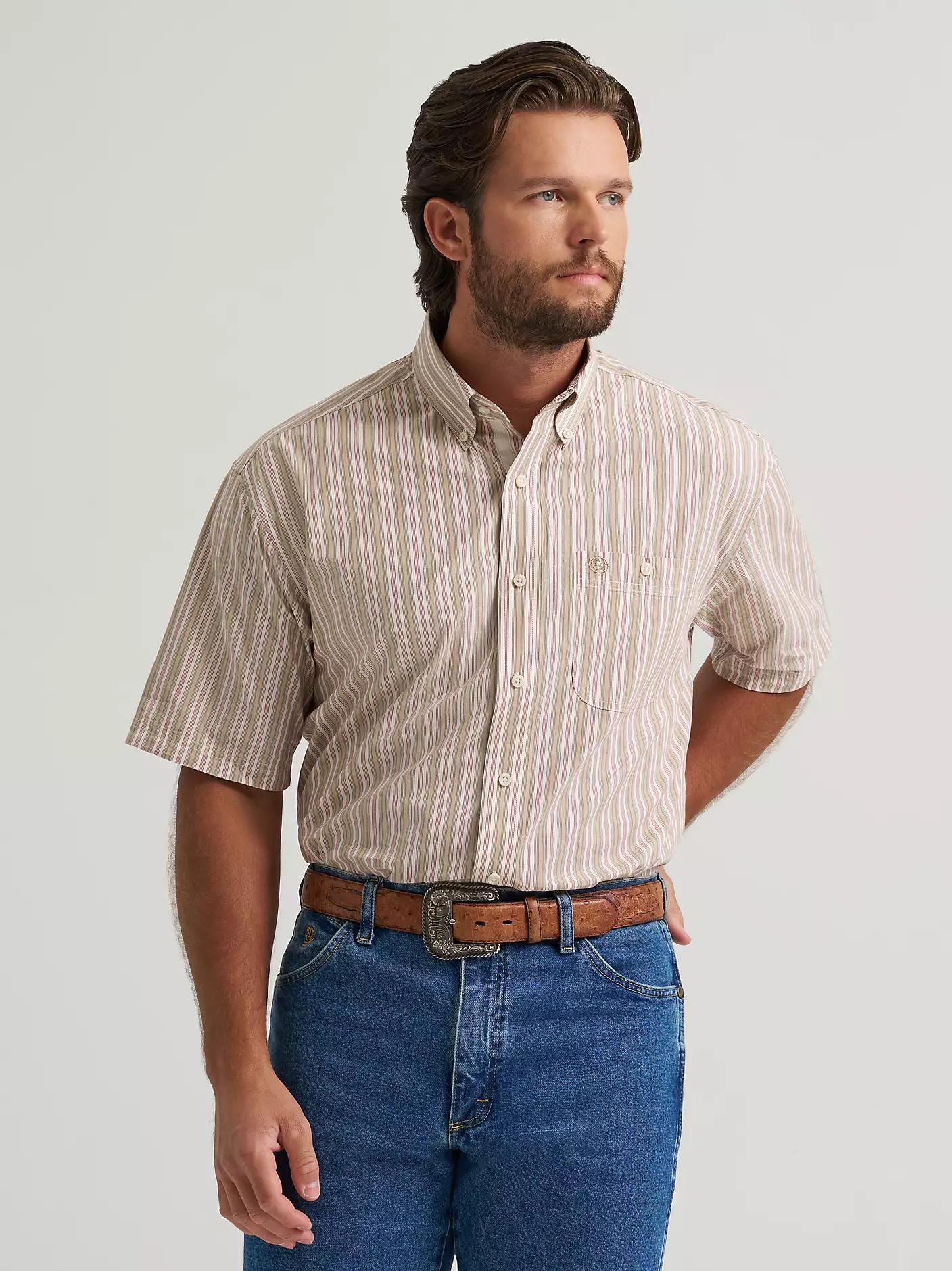 Wrangler George Strait Sand Stripe Shirt