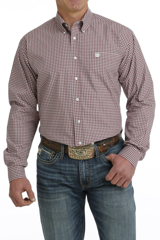 Cinch Burgundy Plaid Shirt