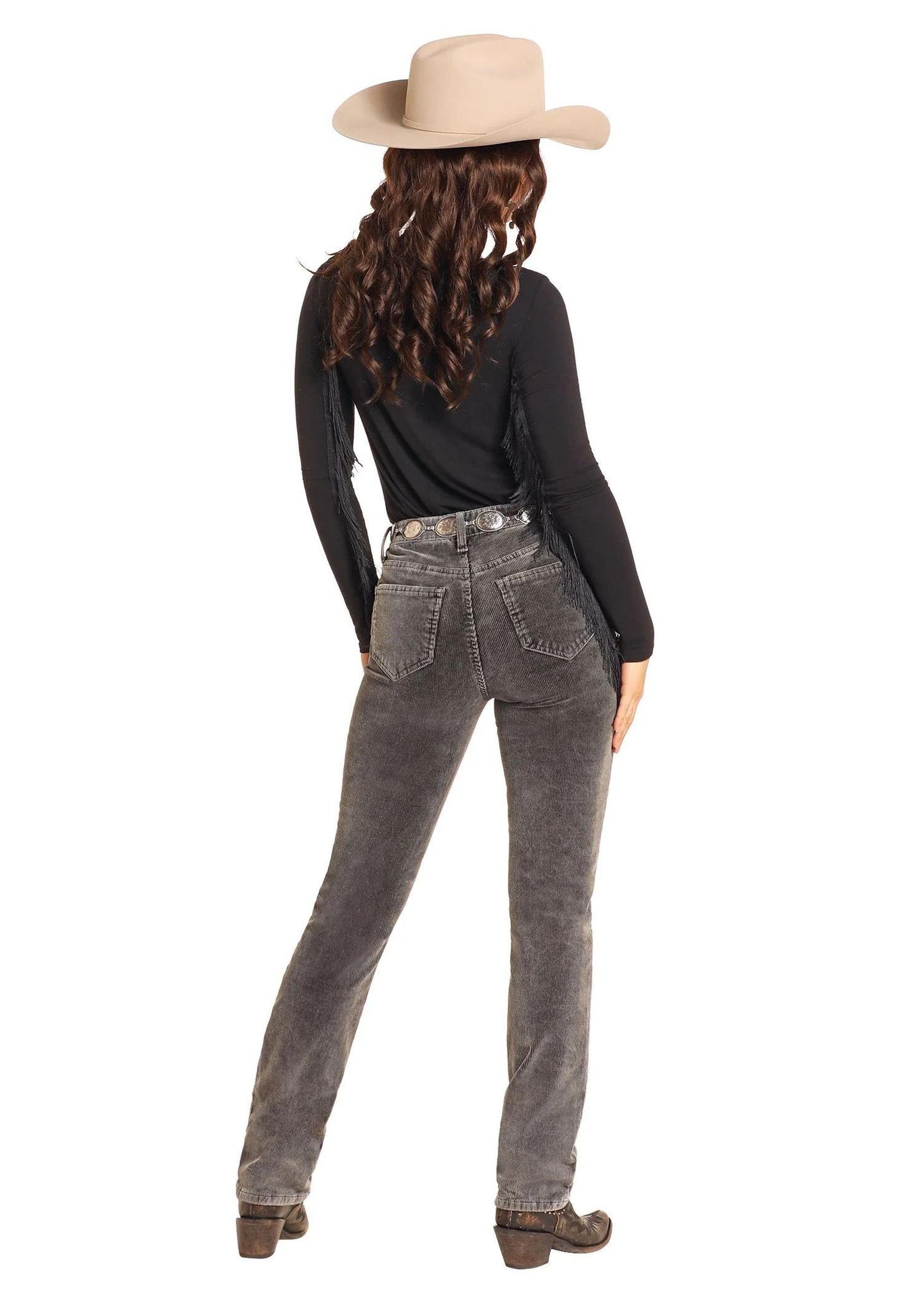 Rock&Roll Charcoal High Rise Corduroy