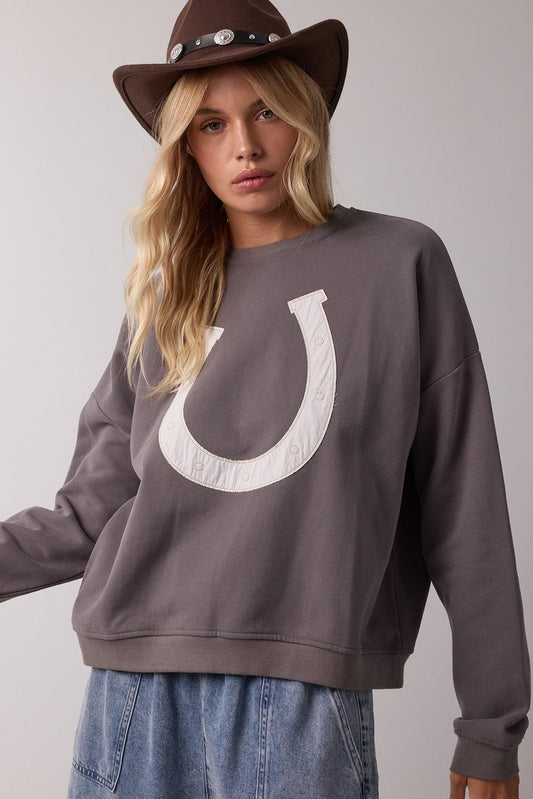 Wishlist Charcoal Horseshoe Sweatshirt