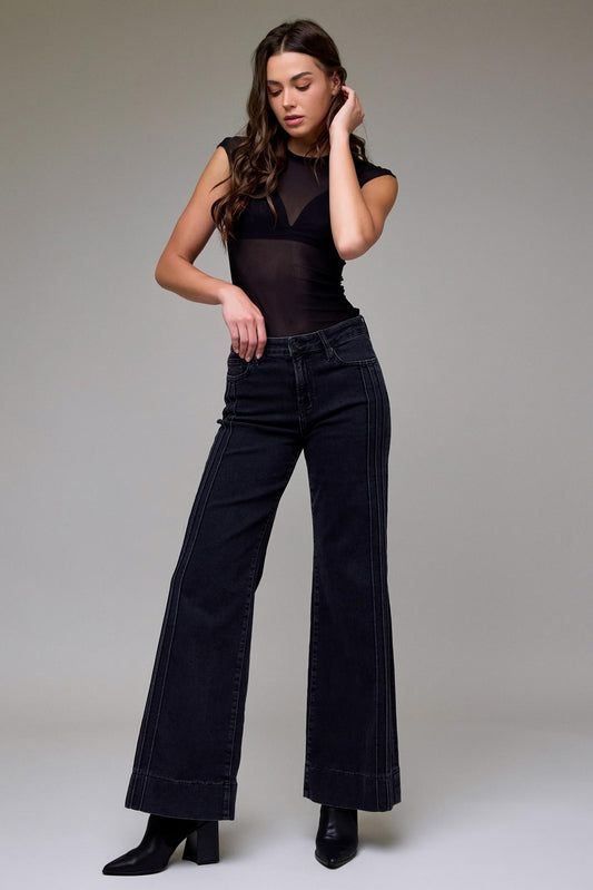 Hidden Black Pintuck Jeans