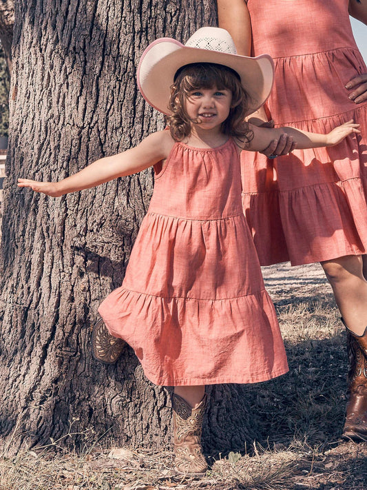 Wrangler Girls Red Tiered Tank Dress