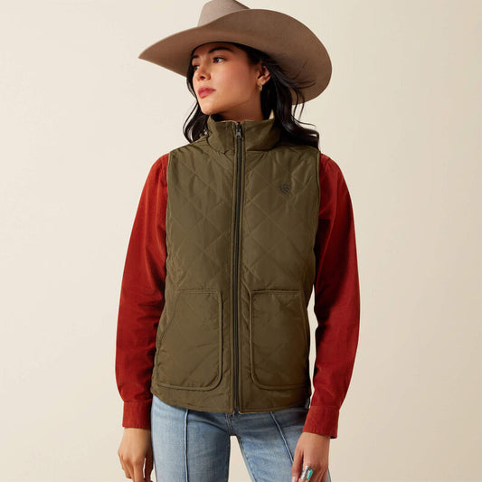 Ariat Revsble Vest Ivy Grn/Horse Print