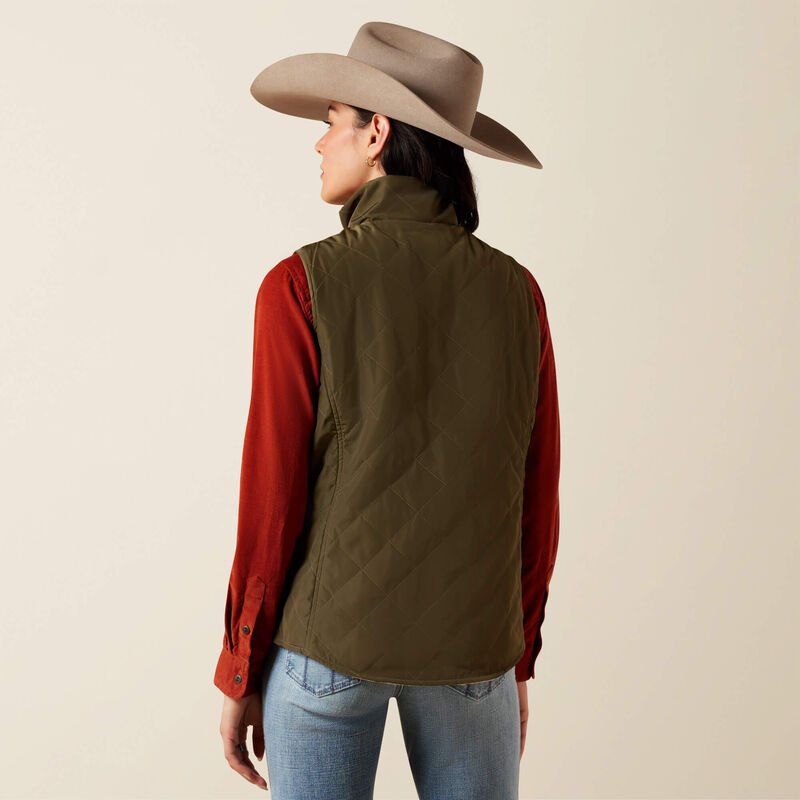 Ariat Revsble Vest Ivy Grn/Horse Print