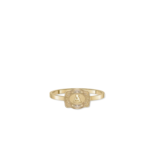 Spurwest Ultra Mini Belt Buckle Initial Ring