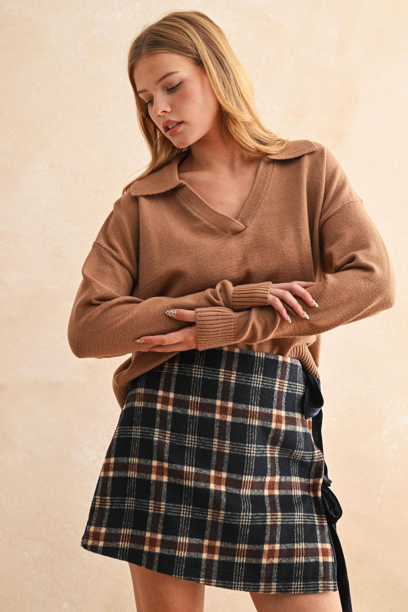Miou Muse Soft Knit Sweater w/collar