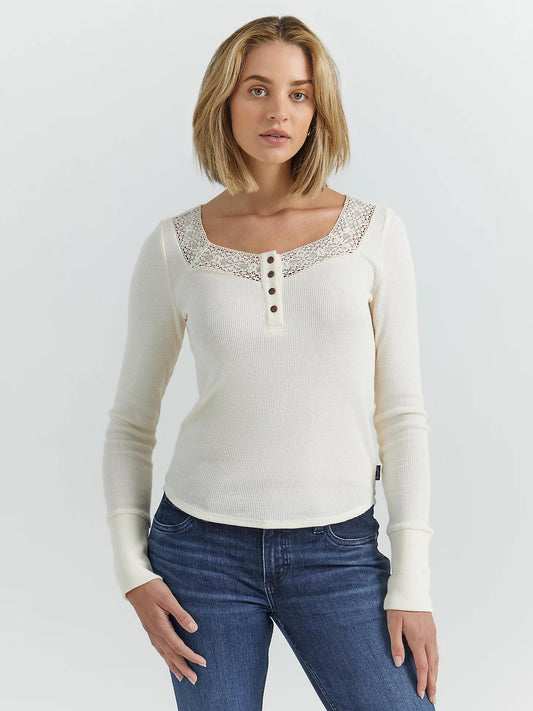 Wrangler Lace Waffle Henley