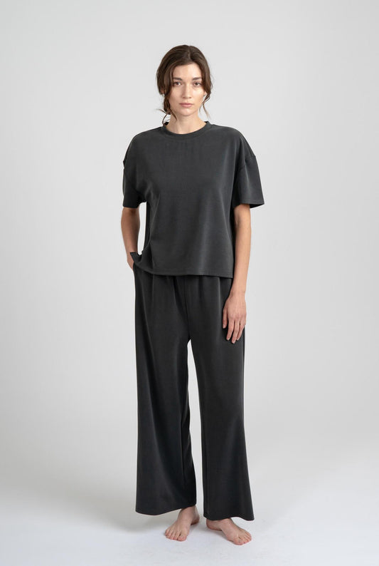 Elle Grey Charcoal Loose Fit Top
