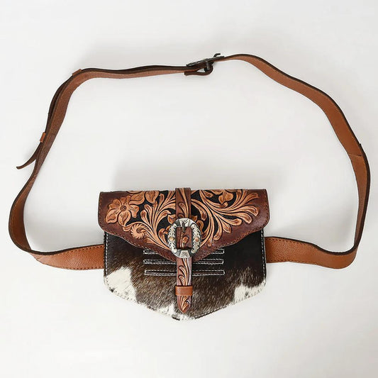 AD Hand Tooled Belt Bag