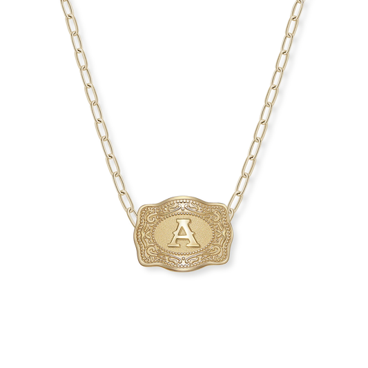 Spurwest Mini Belt Buckle Necklace Gold - Petticoat Junction