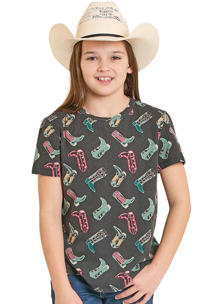 Rock&Roll Girls Black Boot Tee