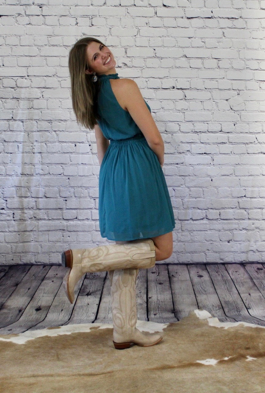 Chiffon High Neck Dress