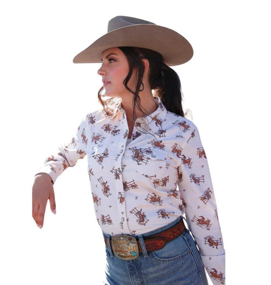 Cruel Denim Cream Western Pearl Snap