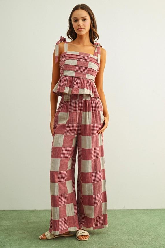 Miou Muse Red Gingham Pants