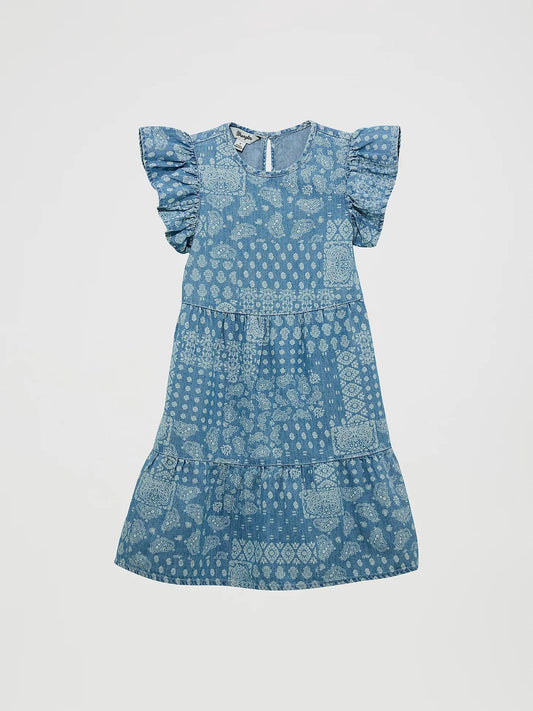 Wrangler Ruffle Sleeve Denim Dress