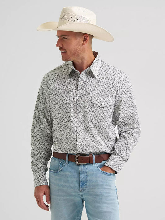 Wrangler Olive Cacti Pearl Snap Shirt